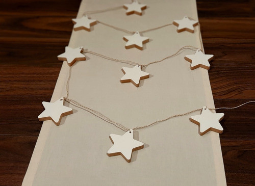 Guirnalda Estrellas Madera Y Melamina 2,5 Mts 1