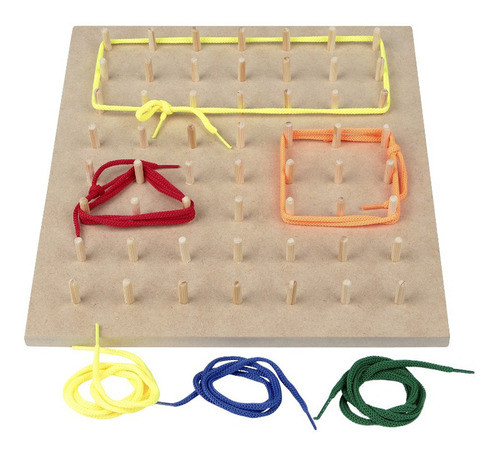 Geoplano - 56 Pinos Com Cadarços - Madeira - 9801 - Carlu 0