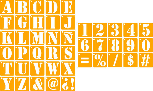 Stencil Letras Y Números 4cm Decostencils 0