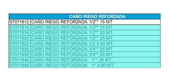 Manguera Riego Virgen Reforzada Tecnocom 1/2 Pulgada X 15mt 1