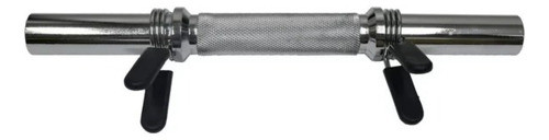 Mancuerna Barra Maciza Cromada Con Topes 30mm Gym Fit 1