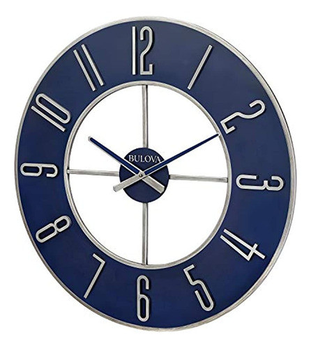 Reloj De Pared Extragrande De Acero Bulova, 27  , Plateado Y 1
