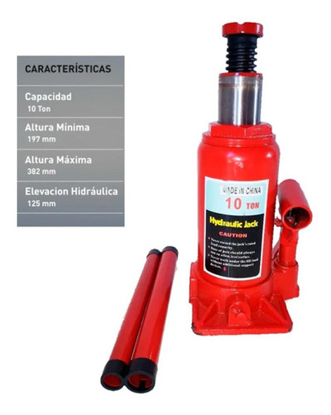 Gato Hidraulico Tipo Botella Reforzado Para 10 Toneladas 1