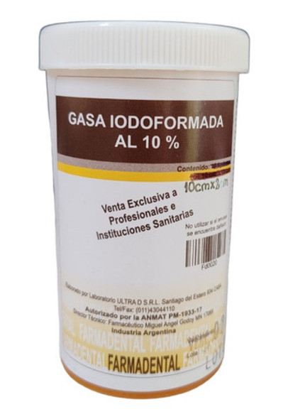 Gasa En Rollo Iodoformada Al 10% 10cmx2mt Farmadental Anmat! 1