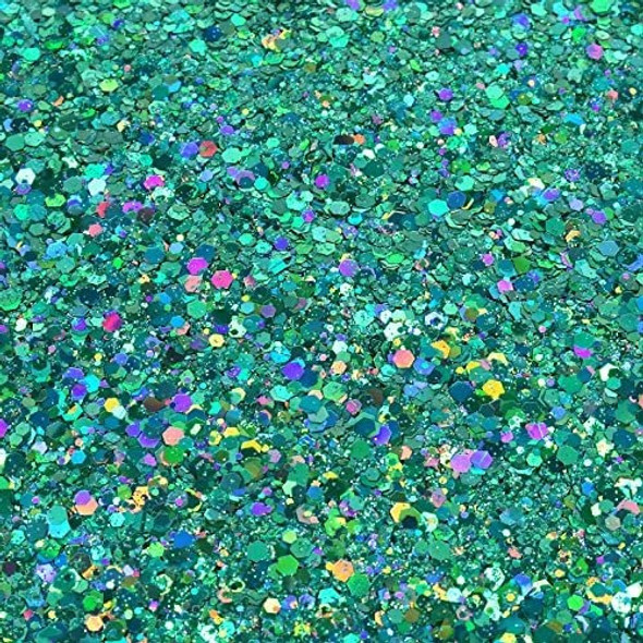 Glitter Grueso Holografico  Tarro X 100gr Verde Primavera 1