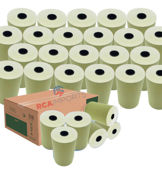 50 Bobinas 57mm Térmica Para Máquina Cartão De Crédito Lisa 0