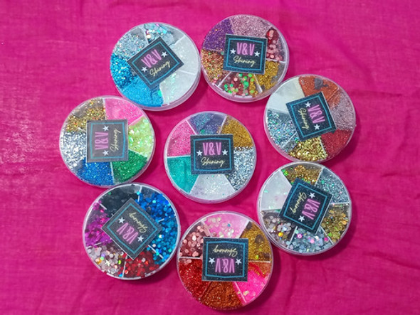 Glitter En Gel X6 Colores  V&v Shining 0