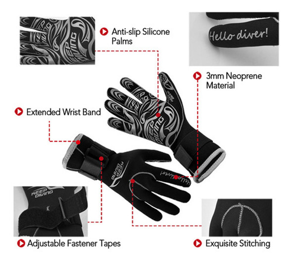 Luvas De Mergulho Luvas De Neoprene De 3 Mm Para Homens E Mu 1