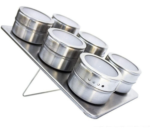 Set 6 Pimentero Salero Especieros Condimentero Acero + Base 1