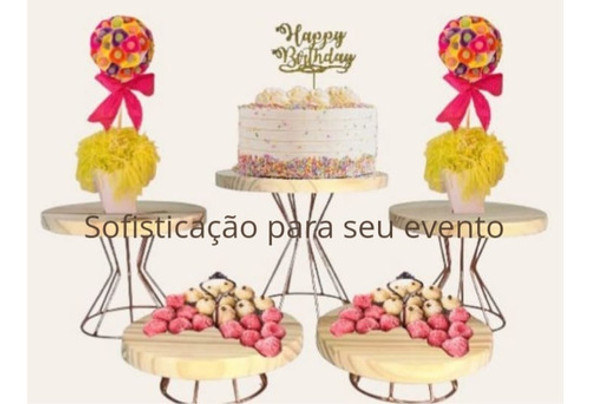 Kit Boleira Em Ferro E Pinus Para Festas, Casamentos 1