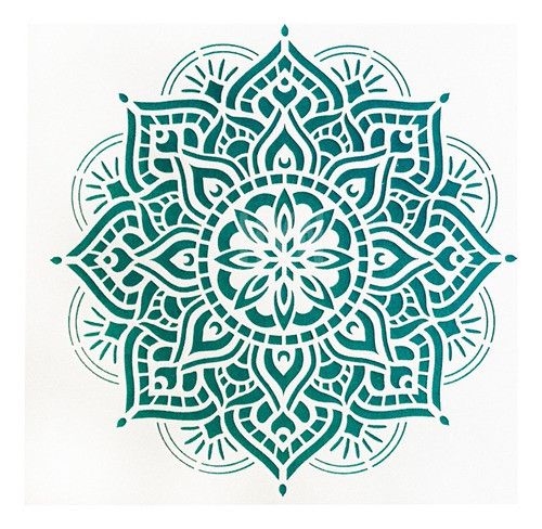 Stencil Decorativo Apto Pintura Masa Y Tintas Mandala 20x20 0