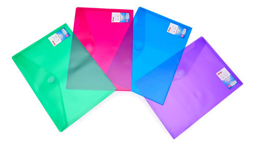 Sobre De Plástico A4 Velcro Azul Pack X5 - Goldin Papelería 0
