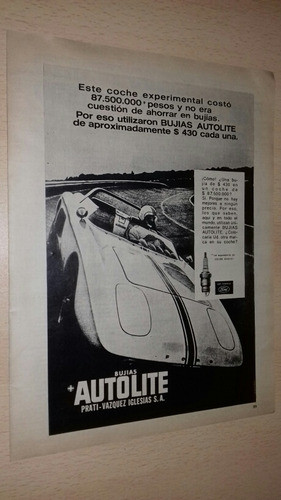 P540 Clipping Publicidad Bujias Autolite Año 1967 0