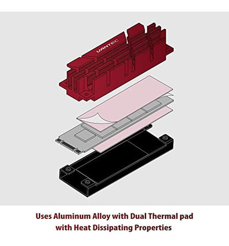 Disipador De Calor Vantec Iceberq M.2 Nvme / Ssd Con Almohad 1