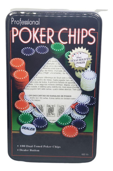 Jogo Profissional De Poker Com 100 Fichas E 1 Dealer Buttom 1