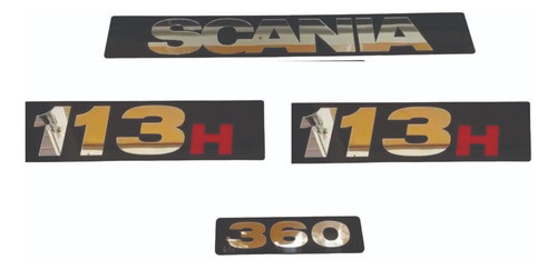 Kit De Placas Emblema Scania Linha 113h Bicudo Em Acrílico 0