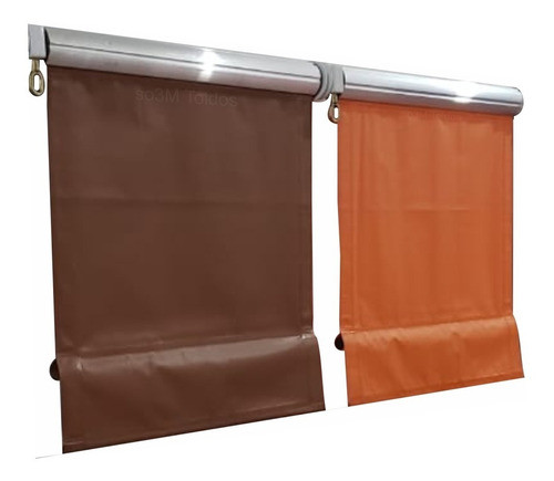 Toldo 2,50 X 1,20 Cortina Retrátil Lona Pvc + Kit Peças 0