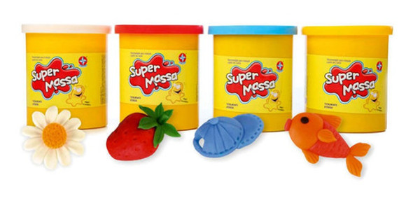 Super Massa Para Modelar 4 Massinhas 4 Potes 140g Estrela 0