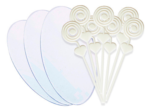 60 Bases Acrílicas 6x3 Cm + 60 Espirais Porta Recado Transpa 0