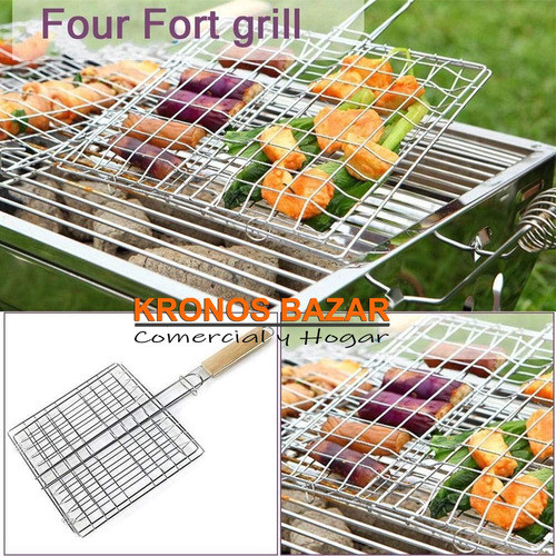 Pinza Parrilla Rejilla Carlitera Tostados Asados Grill Bbq 1