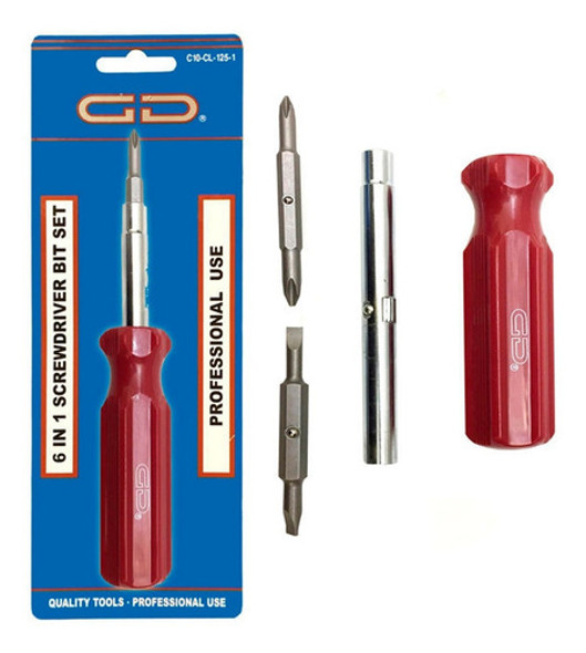 Destornillador 6 En 1 - Phillips Y Plano - Gd Tools 0