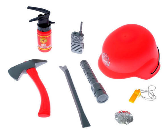 Set De Bomberos Chico Heroes Go Casco Matafuego Hacha 0