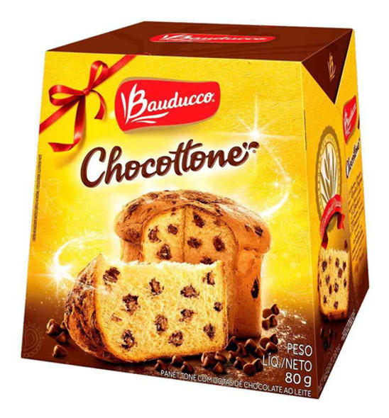 4 Mini Chocottone Panetone De Chocolate 80g Bauducco 0