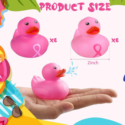 ~? Vinsot Inch Pink Rubber Ducks Pink Ribbon Bath Ducks Floa 1