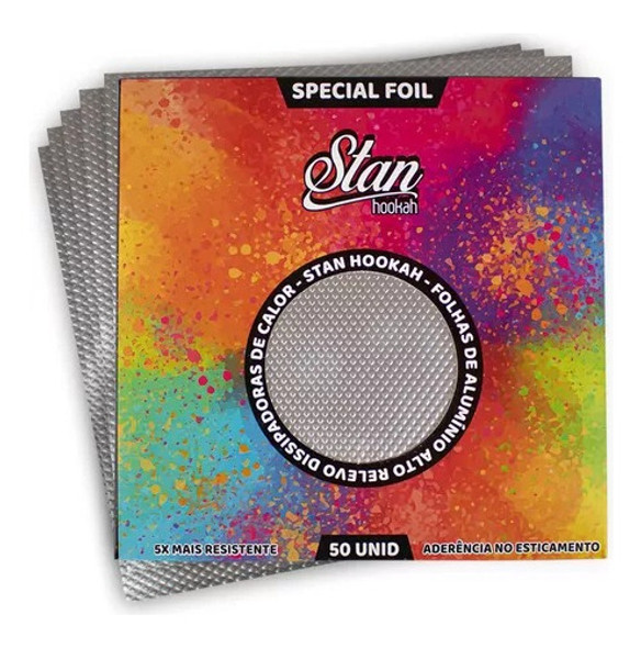 Papel Alumínio Stan Hookah Alto Relevo 50 Folhas 40 Micras 0