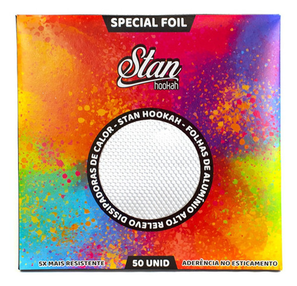 Papel Alumínio Stan Hookah Alto Relevo 50 Folhas 40 Micras 1