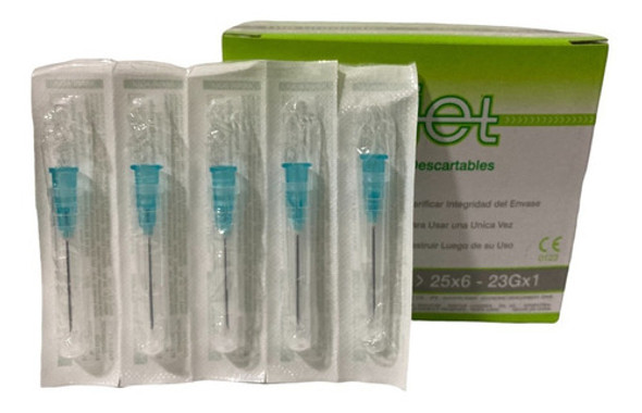 Aguja Descartable Hipodermica 23gx1  25x6  Neojet X 100 1