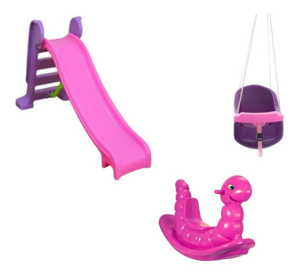 Escorregador Medio + Balanço Bebe  + Nhoca- Vl 0