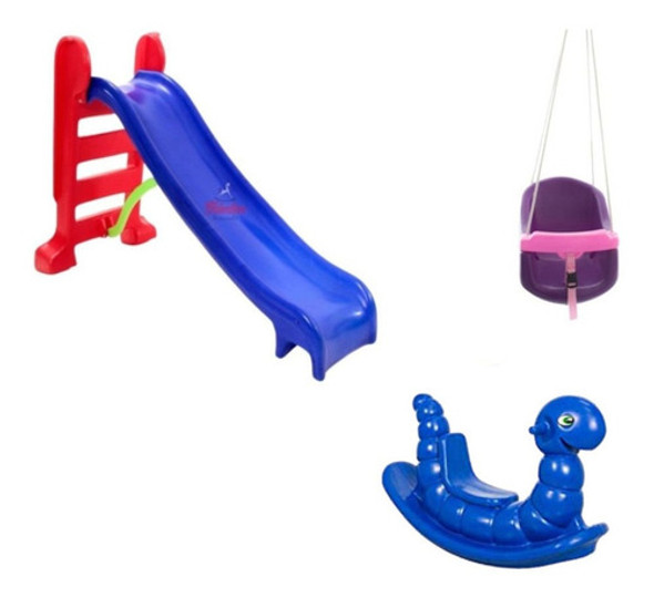 Escorregador Medio + Balanço Bebe  + Nhoca- Vl 1