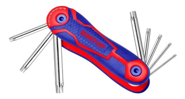 Kit De Llaves Tipo Torx 8 Piezas Cr-v Formato Navaja Emtop 0