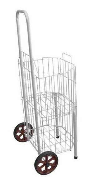 Carrinho De Mão Dobrável Compras Feira Rodas Até 30kg Branco 0