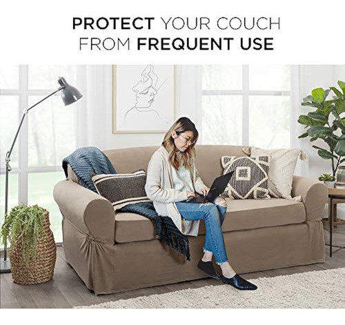 Maytex Pixel Stretch 2piece Sofa Furniture Cubierta Slipcove 1