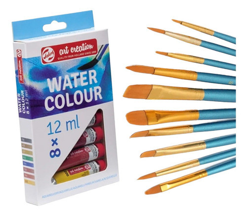 Set De Acuarelas Royal Talens X8 + 10 Pinceles 0