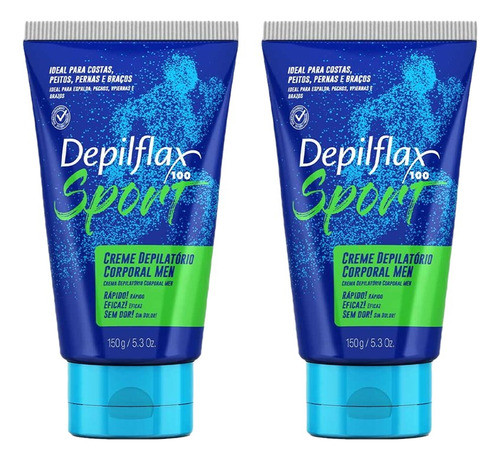 Kit 2 Cremes Depilação Depilflax Corporal Men Sport 150g 0