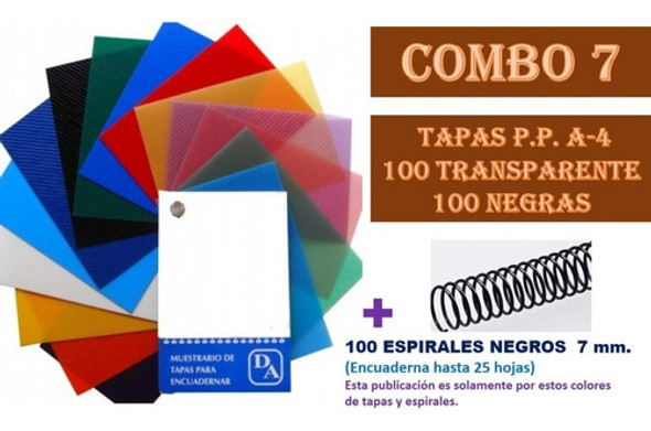 Tapas P/anillado Espiralado A-4x200 Unid+100 Espirales 7 Mm 1