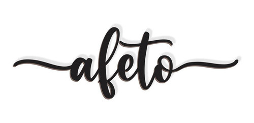 Afeto Lettering  43x13cm Em Madeira Mdf Apliques De Parede 0