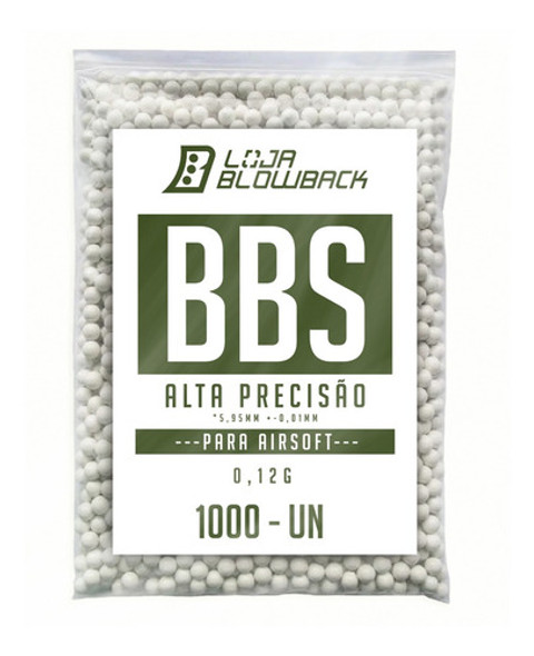 Bb Airsoft Blowback 0.12g Munição Saco Com 1000 Bbs 0