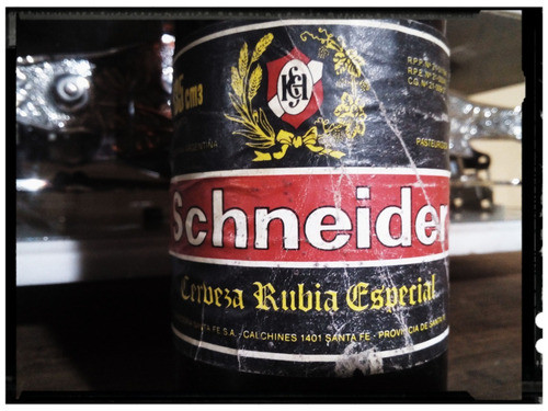 Botella Antigua Cerveza Antigua Schneider Etiqueta Original 1