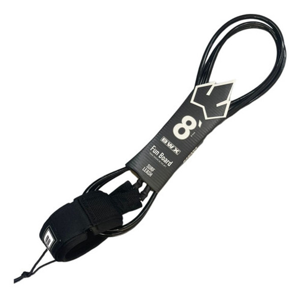 Leash Strep Fun Board Banana Wax 8 Pés 7mm Simples Preto 0