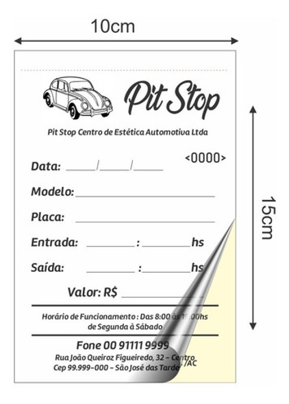 10 Blocos De Controle P/ Estacionamento C/ 2 Vias Carbonada 0