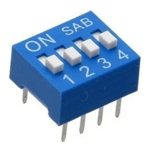 5 X Interruptor Dip Switch 4 Posiciones 2.5mm Azul 0