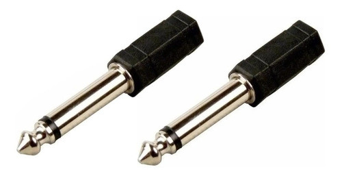 Kit/2pcs Adap. De Audio P10 Macho Mono Para P2 Femea Estereo 0