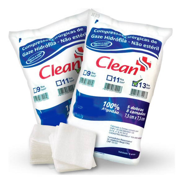 Compressas De Gazes 13 Fios Hidrófila - 1.000 Unids Ou 480g 0