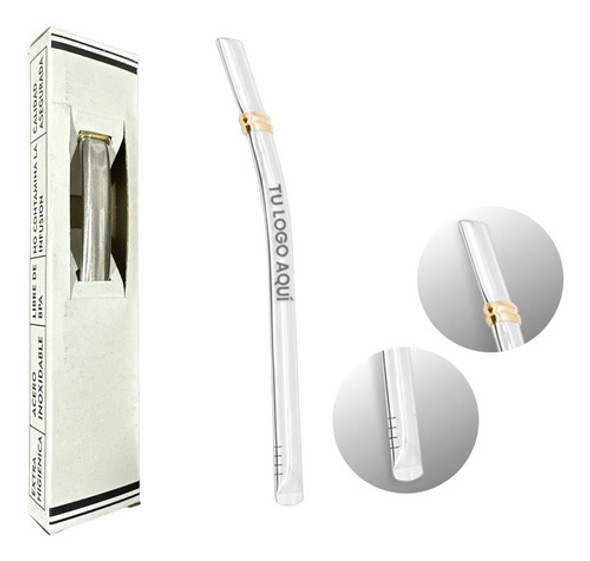 Bombilla Acero Inoxidable Plana Personalizada 0