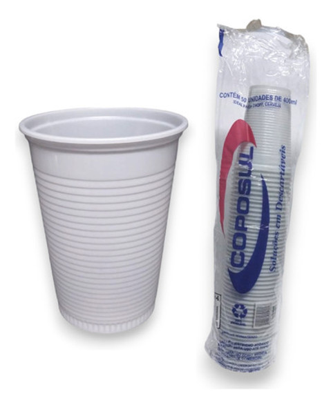 Copo Descartável 400ml Ideal P/ Chopp Cerveja Água 50 Copos 0