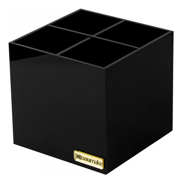 Organizador Porta Pincel Fortune Mini Em Acrílico Preto 0